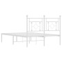 Estructura de cama de metal con cabecero blanca 120x200 cm de , Camas y somieres - Ref: Foro24-374386, Precio: 87,82 €, Descu...