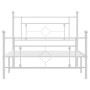 Estructura cama metal con cabecero y pie cama blanca 107x203 cm de , Camas y somieres - Ref: Foro24-374402, Precio: 85,79 €, ...