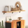 Estante pared rectangular madera acacia borde vivo 120x20x3,8cm de , Estantes y estanterías - Ref: Foro24-370278, Precio: 48,...