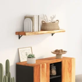 Estante pared rectangular madera acacia borde vivo 70x20x3,8 cm de , Estantes y estanterías - Ref: Foro24-370273, Precio: 49,...