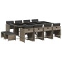 Set comedor de jardín con cojines 13 pzas ratán sintético gris en Conjuntos de jardín | Comprar online en Foru.es