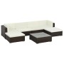 Set muebles de jardín 7 piezas y cojines ratán sintético marrón de vidaXL, Conjuntos de jardín - Ref: Foro24-44597, Precio: 6...