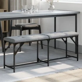 Banco de comedor acero y tela gris claro 124x32x45 cm de , Bancos de comedor y cocina - Ref: Foro24-835221, Precio: 56,86 €, ...