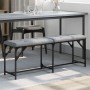 Banco de comedor acero y tela gris claro 124x32x45 cm de , Bancos de comedor y cocina - Ref: Foro24-835221, Precio: 57,55 €, ...