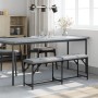 Banco de comedor acero y tela gris claro 124x32x45 cm de , Bancos de comedor y cocina - Ref: Foro24-835221, Precio: 57,55 €, ...