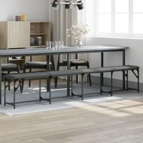 Esszimmerbank aus Stahl und dunkelgrauem Stoff, 248 x 32 x 45 cm von , Ess- und Küchenbänke - Ref: Foro24-835228, Preis: 98,1...