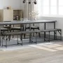 Banco de comedor acero y tela gris oscuro 248x32x45 cm de , Bancos de comedor y cocina - Ref: Foro24-835228, Precio: 98,17 €,...