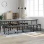 Banco de comedor acero y tela gris oscuro 248x32x45 cm de , Bancos de comedor y cocina - Ref: Foro24-835228, Precio: 98,17 €,...