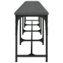 Banco de comedor acero y tela gris oscuro 248x32x45 cm de , Bancos de comedor y cocina - Ref: Foro24-835228, Precio: 98,17 €,...