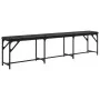 Banco de comedor acero y cuero sintético negro 186x32x45 cm de , Bancos de comedor y cocina - Ref: Foro24-835223, Precio: 79,...