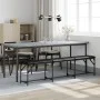 Banco de comedor acero y cuero sintético negro 186x32x45 cm de , Bancos de comedor y cocina - Ref: Foro24-835223, Precio: 79,...