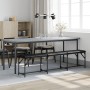 Banco de comedor acero y cuero sintético negro 186x32x45 cm de , Bancos de comedor y cocina - Ref: Foro24-835223, Precio: 82,...