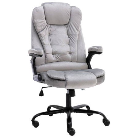 Silla de oficina de terciopelo gris claro en Sillas de oficina | Comprar online en Foru.es