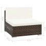 Set muebles de jardín 7 piezas y cojines ratán sintético marrón de vidaXL, Conjuntos de jardín - Ref: Foro24-44597, Precio: 6...