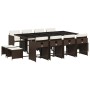 Set muebles de jardín 13 pzas y cojines ratán sintético marrón en Conjuntos de jardín | Comprar online en Foru.es