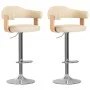 Kitchen stools 2 pcs synthetic leather curved wood cream by , Kitchen stools - Ref: Foro24-327337, Price: 197,42 €, Discount: %