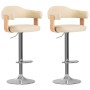 Taburetes de cocina 2 uds cuero sintético madera curvada crema de , Taburetes de cocina - Ref: Foro24-327337, Precio: 200,55 ...