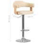 Taburetes de cocina 2 uds cuero sintético madera curvada crema de , Taburetes de cocina - Ref: Foro24-327337, Precio: 200,55 ...