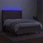 Box spring bed with mattress and LED lights taupe gray fabric 140x200 cm by , Beds and slatted bases - Ref: Foro24-3138481, P...