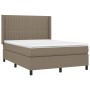 Cama box spring colchón y luces LED tela gris taupe 140x200 cm de , Camas y somieres - Ref: Foro24-3138481, Precio: 557,68 €,...