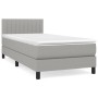 Cama box spring con colchón tela gris claro 80x200 cm de , Camas y somieres - Ref: Foro24-3140169, Precio: 268,93 €, Descuent...
