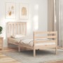 Estructura de cama individual con cabecero madera maciza de , Camas y somieres - Ref: Foro24-3194206, Precio: 91,11 €, Descue...