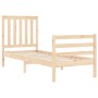 Estructura de cama individual con cabecero madera maciza de , Camas y somieres - Ref: Foro24-3194206, Precio: 91,11 €, Descue...