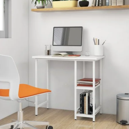 MDF and white metal computer desk 80x40x72 cm by , Desks - Ref: Foro24-20555, Price: 59,87 €, Discount: %