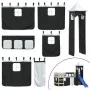 Curtains for high beds with black and white polyester tower by , Accessories for beds and slatted bases - Ref: Foro24-835922,...