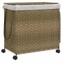 Cesto para ropa sucia con ruedas ratán 60x35x60,5 cm de , Cestas para ropa - Ref: Foro24-372039, Precio: 86,15 €, Descuento: %