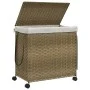 Cesto para ropa sucia con ruedas ratán 60x35x60,5 cm de , Cestas para ropa - Ref: Foro24-372039, Precio: 86,15 €, Descuento: %