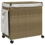 Cesto para ropa sucia con ruedas ratán 60x35x60,5 cm de , Cestas para ropa - Ref: Foro24-372039, Precio: 86,15 €, Descuento: %