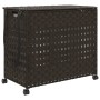 Cesto de ropa sucia con ruedas ratán marrón oscuro 66x35x60 cm de , Cestas para ropa - Ref: Foro24-372045, Precio: 93,71 €, D...