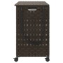 Cesto de ropa sucia con ruedas ratán marrón oscuro 66x35x60 cm de , Cestas para ropa - Ref: Foro24-372045, Precio: 93,71 €, D...