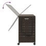Cesto de ropa sucia con ruedas ratán marrón oscuro 66x35x60 cm de , Cestas para ropa - Ref: Foro24-372045, Precio: 93,71 €, D...