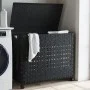 Cesto para ropa sucia con ruedas ratán negro 66x35x60 cm de , Cestas para ropa - Ref: Foro24-372047, Precio: 92,87 €, Descuen...
