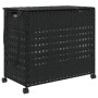 Cesto para ropa sucia con ruedas ratán negro 66x35x60 cm de , Cestas para ropa - Ref: Foro24-372047, Precio: 83,20 €, Descuen...