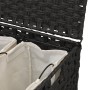 Cesto para ropa sucia con ruedas ratán negro 66x35x60 cm de , Cestas para ropa - Ref: Foro24-372047, Precio: 83,20 €, Descuen...