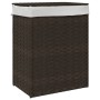 Cesto para ropa sucia con tapa ratán marrón oscuro 46x33x60 cm de , Cestas para ropa - Ref: Foro24-372030, Precio: 56,76 €, D...