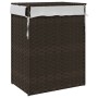 Cesto para ropa sucia con tapa ratán marrón oscuro 46x33x60 cm de , Cestas para ropa - Ref: Foro24-372030, Precio: 56,76 €, D...