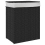 Cesto de ropa sucia con tapa ratán sintético negro 46x33x60 cm de , Cestas para ropa - Ref: Foro24-372032, Precio: 76,06 €, D...