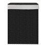 Cesto de ropa sucia con tapa ratán sintético negro 46x33x60 cm de , Cestas para ropa - Ref: Foro24-372032, Precio: 76,06 €, D...
