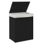 Cesto de ropa sucia con tapa ratán sintético negro 46x33x60 cm de , Cestas para ropa - Ref: Foro24-372032, Precio: 76,06 €, D...