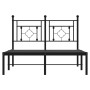 Estructura de cama con cabecero metal negro 120x190 cm de , Camas y somieres - Ref: Foro24-374336, Precio: 88,23 €, Descuento: %