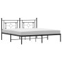 Estructura de cama con cabecero metal negro 180x200 cm de , Camas y somieres - Ref: Foro24-374343, Precio: 124,94 €, Descuent...