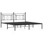 Estructura de cama con cabecero metal negro 180x200 cm de , Camas y somieres - Ref: Foro24-374343, Precio: 124,94 €, Descuent...