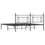 Estructura de cama con cabecero metal negro 180x200 cm de , Camas y somieres - Ref: Foro24-374343, Precio: 124,94 €, Descuent...