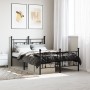 Estructura de cama cabecero y estribo metal negro 120x200 cm de , Camas y somieres - Ref: Foro24-374355, Precio: 111,24 €, De...