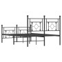 Estructura de cama cabecero y estribo metal negro 120x200 cm de , Camas y somieres - Ref: Foro24-374355, Precio: 111,24 €, De...