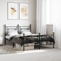 Estructura de cama cabecero y estribo metal negro 140x190 cm de , Camas y somieres - Ref: Foro24-374357, Precio: 103,75 €, De...